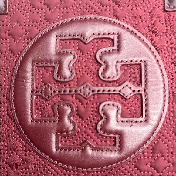 TORY BURCH Ella Tote Burgundy Quilted Handbag - Picture 3 of 16